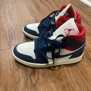 Jordan Men's Blue and Red High-Top Sneakers